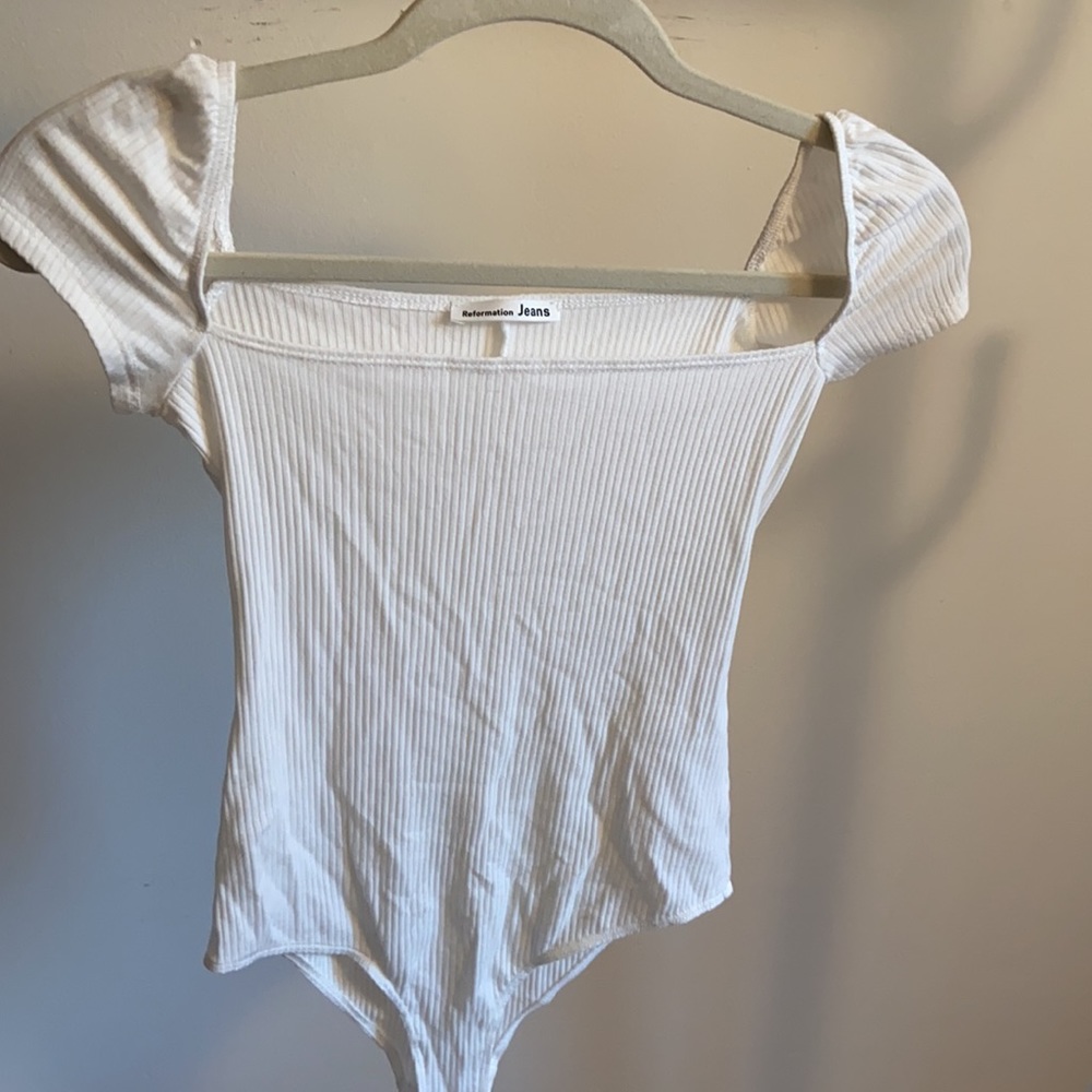 Reformation XS white body suit